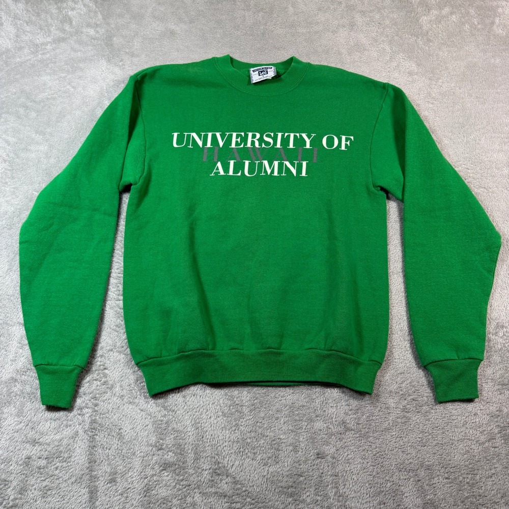 Vintage University of Hawaii Alumni Sweatshirt Men Small Green Lee Crewneck USA